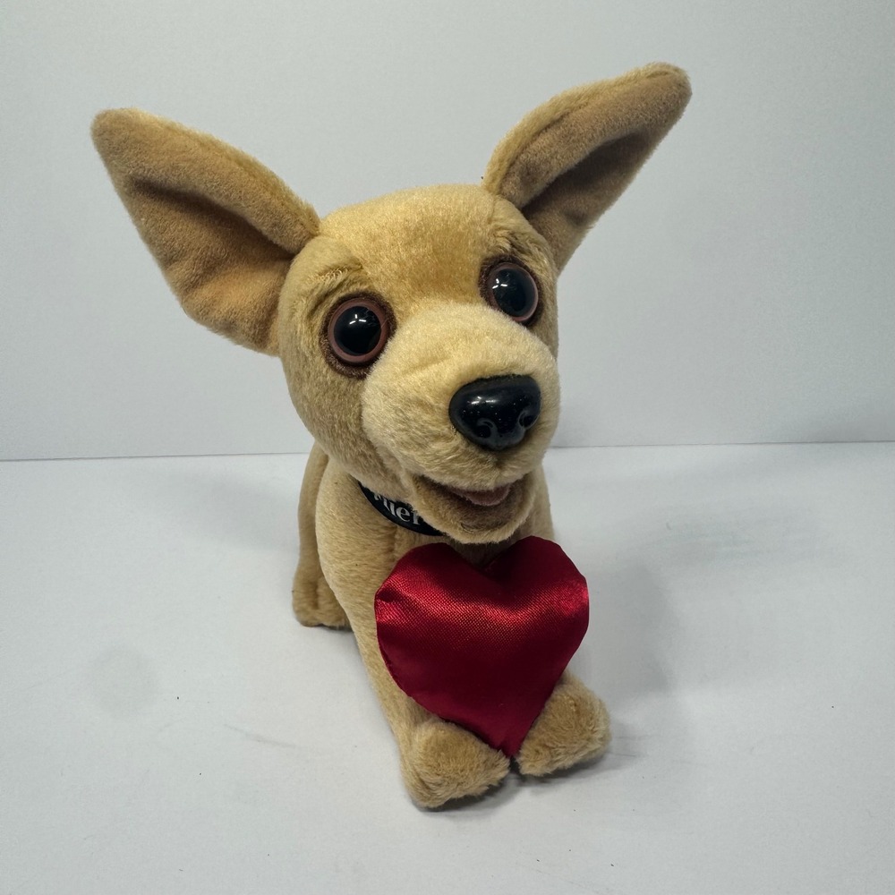 Vintage Taco Bell Chihuahua Plush Dog Red Heart Yo Quiero Taco Bell 5.5" 1990s